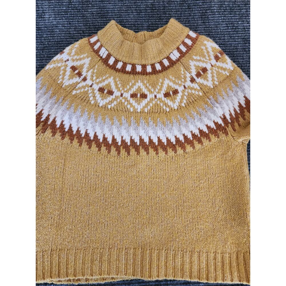 American Eagle Outfitters XS Yellow Nordic Pattern Mock Neck Sweater Fair Isle - Picture 2 of 7